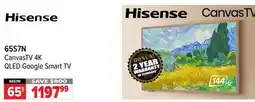 2001 Audio Video 65S7N 65 CanvasTV 4K QLED Google Smart TV offer