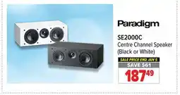 2001 Audio Video SE2000C Paradigm Centre Channel Speaker (Black or White) offer
