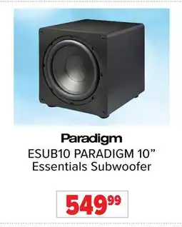 2001 Audio Video ESUB10 PARADIGM 10 Essentials Subwoofer offer