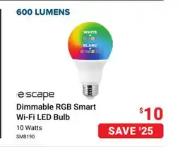 Visions Electronics Dimmable RGB Smart Wi-Fi LED Bulb offer