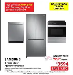Visions Electronics SAMSUNG 3-Piece Major Appliance Package offer