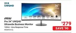 Visions Electronics Pro 34 UWQHD Ultrawide Business Monitor offer