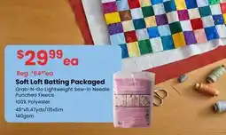 Fabricland Soft Loft Batting Packaged Grab-N-Go offer