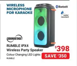 Visions Electronics RUMBLE IPX4 Wireless Party Speaker offer