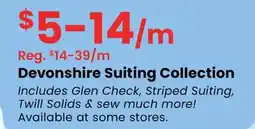 Fabricland Devonshire Suiting Collection offer