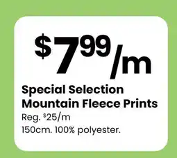 Fabricland Special Selection Mountain Fleece Prints offer