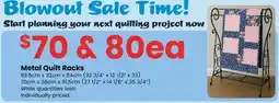 Fabricland Metal Quilt Racks offer