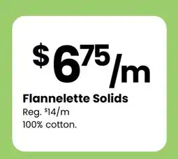Fabricland Flannelette Solids offer