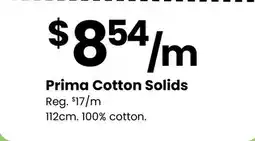 Fabricland Prima Cotton Solids offer