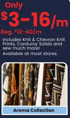Fabricland Aroma Collection offer
