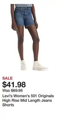 Mark's Levi's Women's 501 Originals High Rise Mid Length Jeans Shorts offer