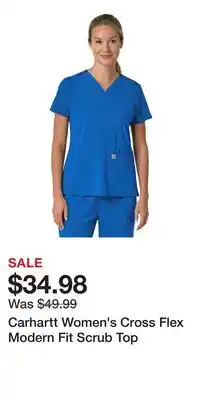 Mark's Carhartt Women's Cross Flex Modern Fit Scrub Top offer