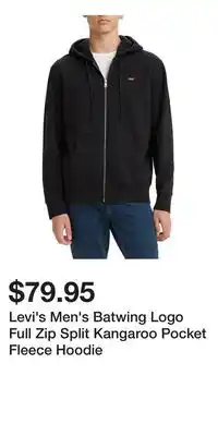 Mark's Levi's Men's Batwing Logo Full Zip Split Kangaroo Pocket Fleece Hoodie offer