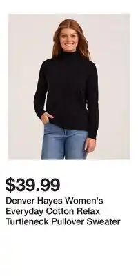 Mark's Denver Hayes Women's Everyday Cotton Relax Turtleneck Pullover Sweater offer
