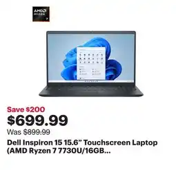 Best Buy Dell Inspiron 15 15.6 Touchscreen Laptop (AMD Ryzen 7 7730U/16GB RAM/512GB SSD/Windows 11) offer