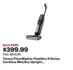 Best Buy Tineco FloorWasher FlashDry 6 Series Cordless Wet/Dry Upright Vacuum - Black offer
