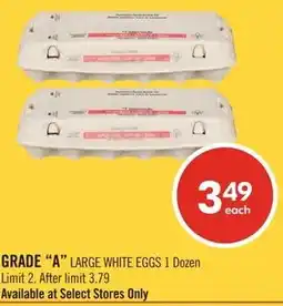 Shoppers Drug Mart Grade "A" large white eggs offer
