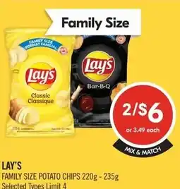 Shoppers Drug Mart Lay's family size potato chips offer