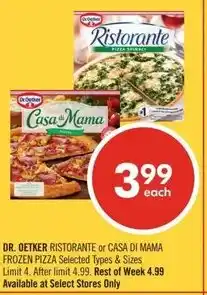 Shoppers Drug Mart Dr. Oetker ristorante or casa di mama frozen pizza offer