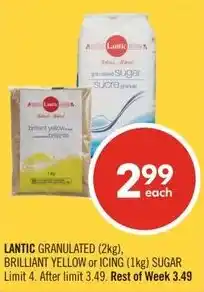 Shoppers Drug Mart Lantic granulated, brilliant yellow or icing sugar offer