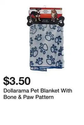 Dollarama Dollarama Pet Blanket With Bone & Paw Pattern offer