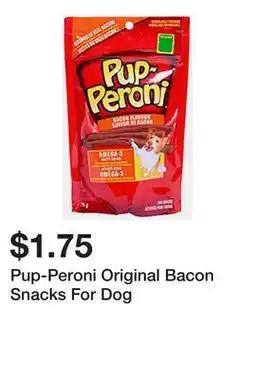 Dollarama Pup-Peroni Original Bacon Snacks For Dog offer