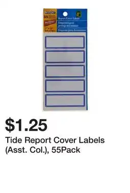 Dollarama Tide Report Cover Labels (Asst. Col.), 55Pack offer