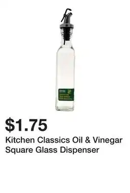 Dollarama Kitchen Classics Oil & Vinegar Square Glass Dispenser offer
