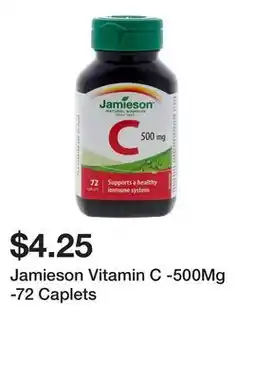Dollarama Jamieson Vitamin C -500Mg -72 Caplets offer