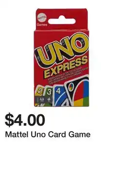 Dollarama Mattel Uno Card Game offer