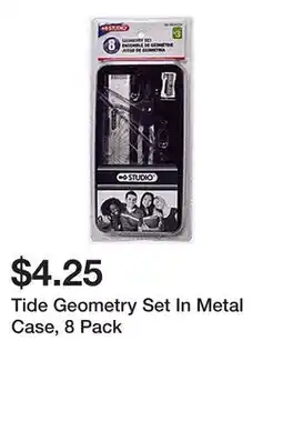 Dollarama Tide Geometry Set In Metal Case, 8 Pack offer