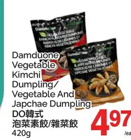 T&T Supermarket DAMDUONE VEGETABLE KIMCHI DUMPLING/VEGETABLE AND JAPCHAE DUMPLING, 420G offer