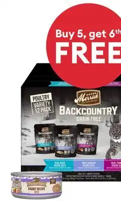 Petsmart Buy 5, get 6th FREE Merrick cat food 85-156 g & 12 ct variety packs offer