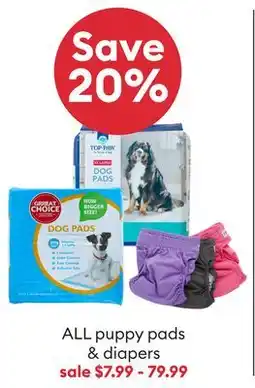 Petsmart ALL puppy pads & diapers offer