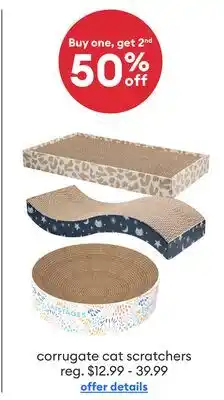 Petsmart Buy one, get 2nd 50% OFF corrugate cat scratchers offer