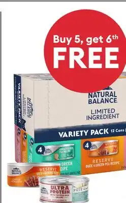 Petsmart Buy 5, get 6th FREE Natural Balance cat food offer