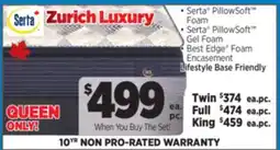 Surplus Furniture Zurich Luxury Queen Mattress Set offer