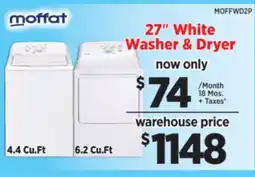 Surplus Furniture Moffat 27 White Washer and Dryer Pair offer
