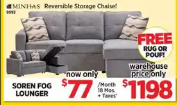 Surplus Furniture Soren Fog 2Pc Lounger offer