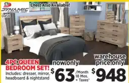 Surplus Furniture Weathered Oak 4-Piece Queen Bedroom Set offer