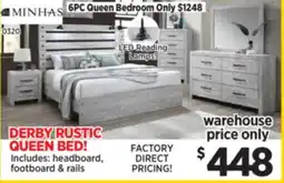 Surplus Furniture Derby Rustic Oak Queen Bed offer