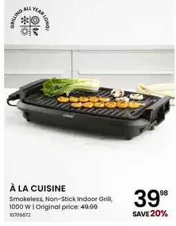 Stokes À LA CUISINE Smokeless, Non-Stick Indoor Grill, 1000 W offer