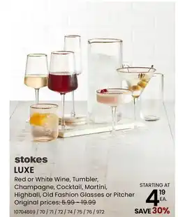 Stokes LUXE Red or White Wine offer