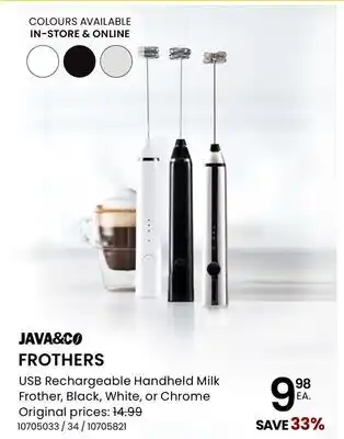 Stokes FROTHERS USB Rechargeable Handheld Milk Frother offer