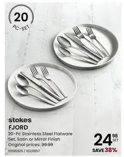 Stokes FJORD 20-Pc Stainless Steel Flatware Set offer