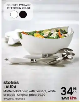 Stokes LAURA Matte Salad Bowl with Servers offer
