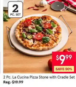Kitchen Stuff Plus La Cucina Pizza Stone with Cradle Set offer