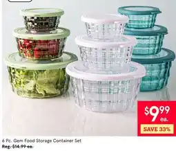 Kitchen Stuff Plus 6 Pc. Gem Food Storage Container Set offer