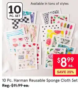 Kitchen Stuff Plus 10 Pc. Harman Reusable Sponge Cloth Set offer
