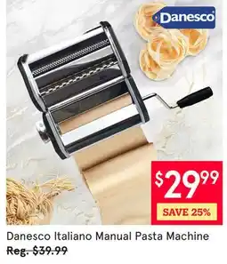 Kitchen Stuff Plus 2 PC. SET Danesco Italiano Manual Pasta Machine offer